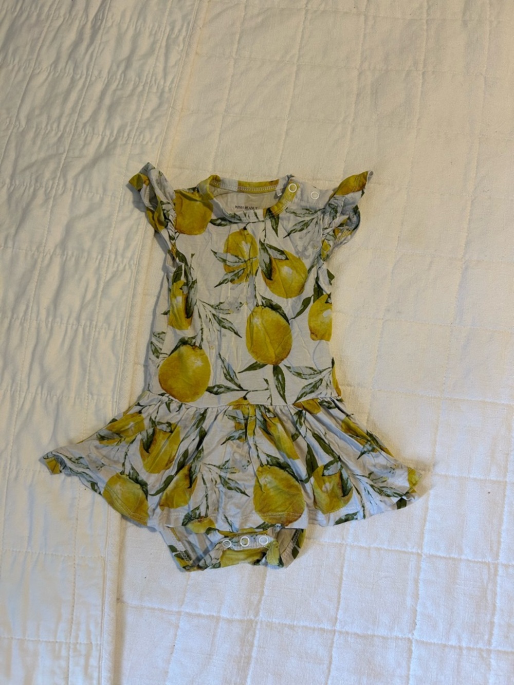 Posh Peanut Yellow and Green Lemon Print Romper